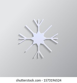 Snow paper style, vector icon. Grey color vector background