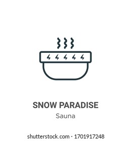 Snow paradise outline vector icon. Thin line black snow paradise icon, flat vector simple element illustration from editable sauna concept isolated stroke on white background