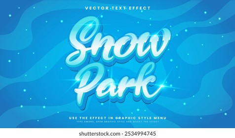 Snow Park 3D editable text effect template Suitable for Snow Style