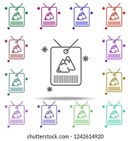 Snow pass badge concept line icon. Elements of winter in multi color style icons. Simple icon for websites, web design, mobile app, info graphics