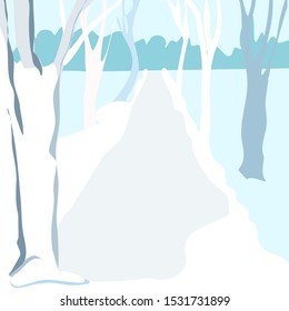 snow path background in vector