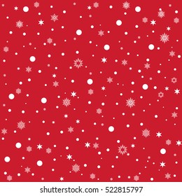 Snow Pattern On Red Background