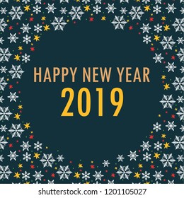 Snow pattern vector. Christmas day wallpaper.