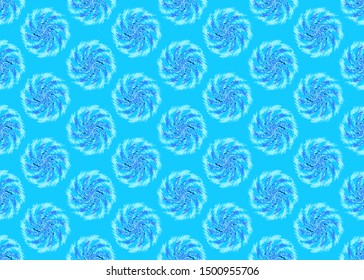 Snow patterns in blue hues. Seamless pattern.