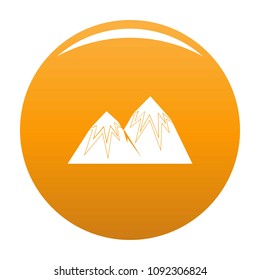 Snow peak icon. Simple illustration of snow peak vector icon for any design orange