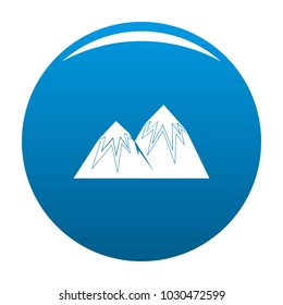 Snow peak icon vector blue circle isolated on white background 