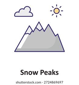Icono de Vector de Snow Peaks que puede modificarse o editarse fácilmente

