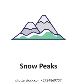 Icono de Vector de Snow Peaks que puede modificarse o editarse fácilmente

