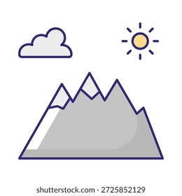 Icono de Vector de Snow Peaks que puede modificarse o editarse fácilmente

