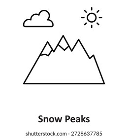 ícone do Snow Peaks Vetor que pode facilmente modificar ou editar


