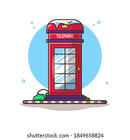 Snow Phone Box Vector Icon Illustrations. Winter Icon Concept White Isolated. Flat Cartoon Style Suitable for Web Landing Page, Banner, Sticker, Background