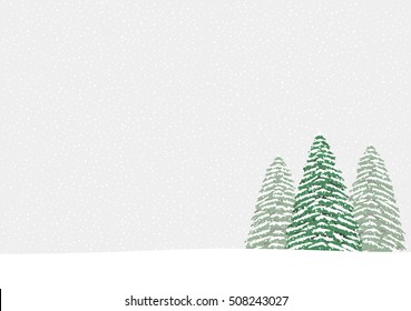 Snow and pine trees