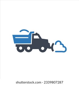 Snow plow icon on white background