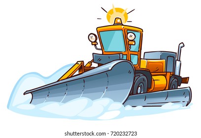 Snow Plow Machine Cartoon