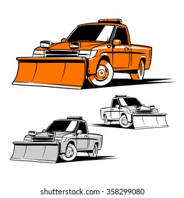 Snow Plow Services. Snow Plow Truck illustration