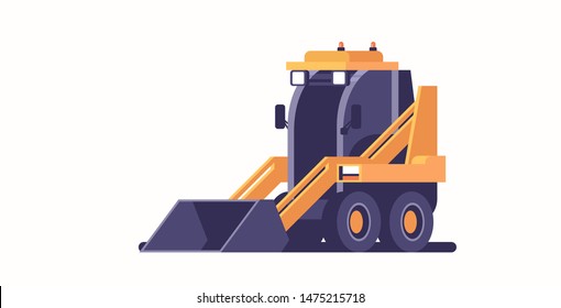 snow plow tractor icon professional cleaning machine winter snow removal concept flat horizontal - Shutterstock ID 1475215718