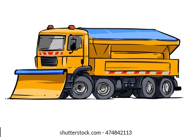 Snow plow truck illustration