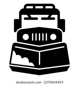 Snow plow truck solid icon, Winter season concept, snow removal machine sign on white background, snow plow tractor icon in glyph style for mobile concept and web design. Vector graphics