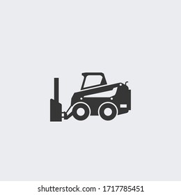 Snow plow truck vector icon illustration sign