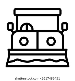 Snow Plow Vector Line Icon Design