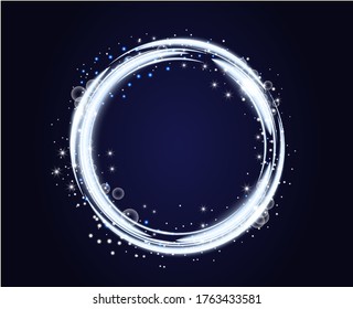 Schneepulver. Weißer Schnee- und Leichtlaufwind, Design-Elemente für Weihnachten, Neujahrsferien auf dunklem Hintergrund. Weiße gewellte Strecke und Pulver. Vektorgrafik