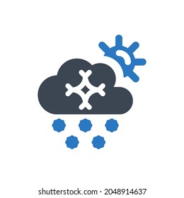 Snow precipitation icon on white background