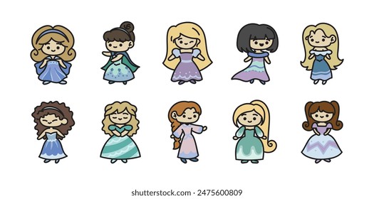 Snow Princess Doodle Set Collection