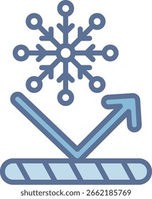 Icono de tono azul lleno a prueba de nieve