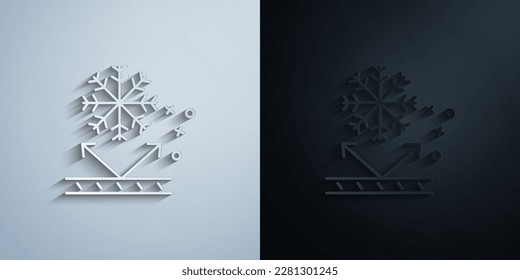 Snow proof winter snow clothes paper icon with shadow effect vector illuistration design