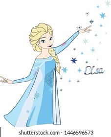 Snow Queen Elsa frozen illustration
