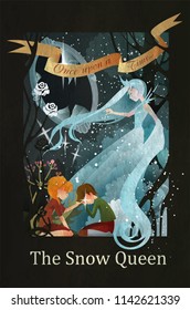 Snow Queen, Kai And Gerda Fairy Tale Illustration