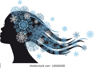 Snow Queen - woman with snowflakes in hair