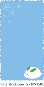 Schneekaninchen-Hintergrundgrafik. Wintergrüße.