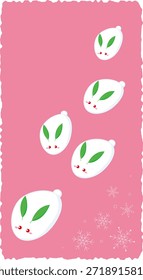 Schneekaninchen-Hintergrundgrafik. Wintergrüße.