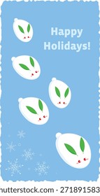 Schneekaninchen-Hintergrundgrafik. Wintergrüße.