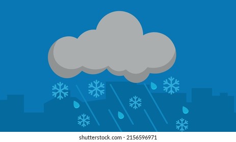 Сloud with snow and rain