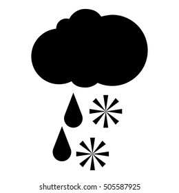 Snow with rain icon. Simple illustration of snow with rain vector icon for web