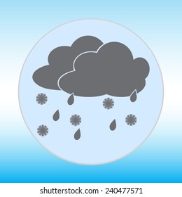 Snow and rain vector icon