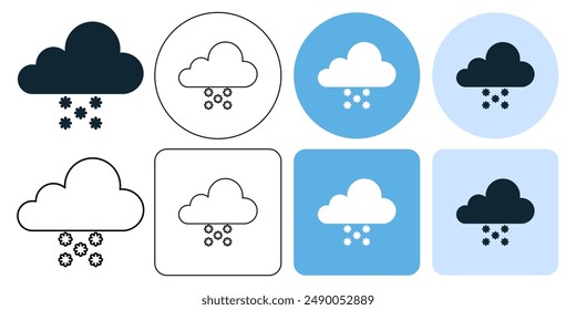 snow rain weather storm forecast icon symbol stroke line and glyph