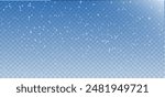 Snow realistic landscape background with snowfall and snowflakes. Vector