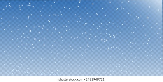 Snow realistic landscape background with snowfall and snowflakes. Vector