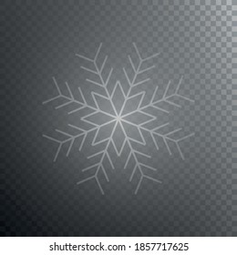 Snow. Realistic snow overlay background. Snowfall, snowflake isolated on transparent background