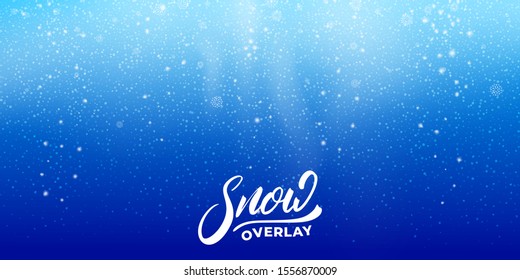 Snow. Realistic snow overlay background. Winter Christmas and New Year snow decoration