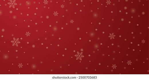 Snow red background. Christmas snowy winter design. White falling snowflakes, abstract landscape. Cold weather effect. Magic nature fantasy snowfall texture decoration. Vector illustration