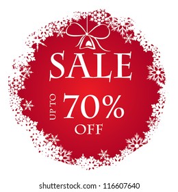 snow red ring sale. sale concept