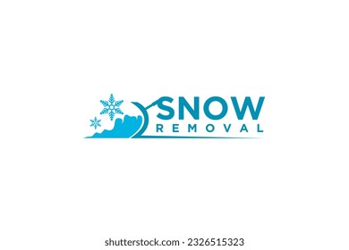 Snow removal logo design snowplow service frost icon symbol