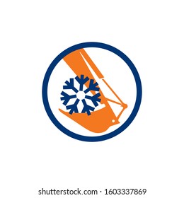 Snow removal logo.  Winter time icon. Snow removal icon. Snow clean logo