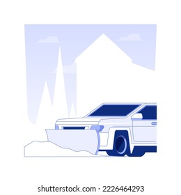 Snow removal service isolated concept vector illustration. Using a snow blower, private house maintenance service, winter excavator works, cold weather, local area cleaning vector concept.