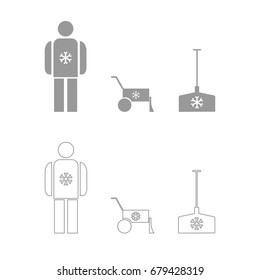 Snow removal  set  icon .