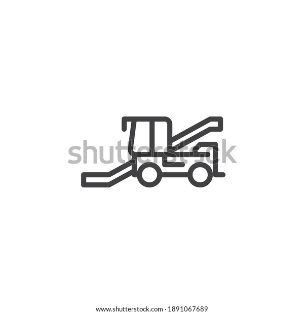 Snow removal truck line\
icon. linear style sign for mobile concept and web design. Snow\
cleaning machine outline vector icon. Symbol, logo illustration.\
Vector graphics